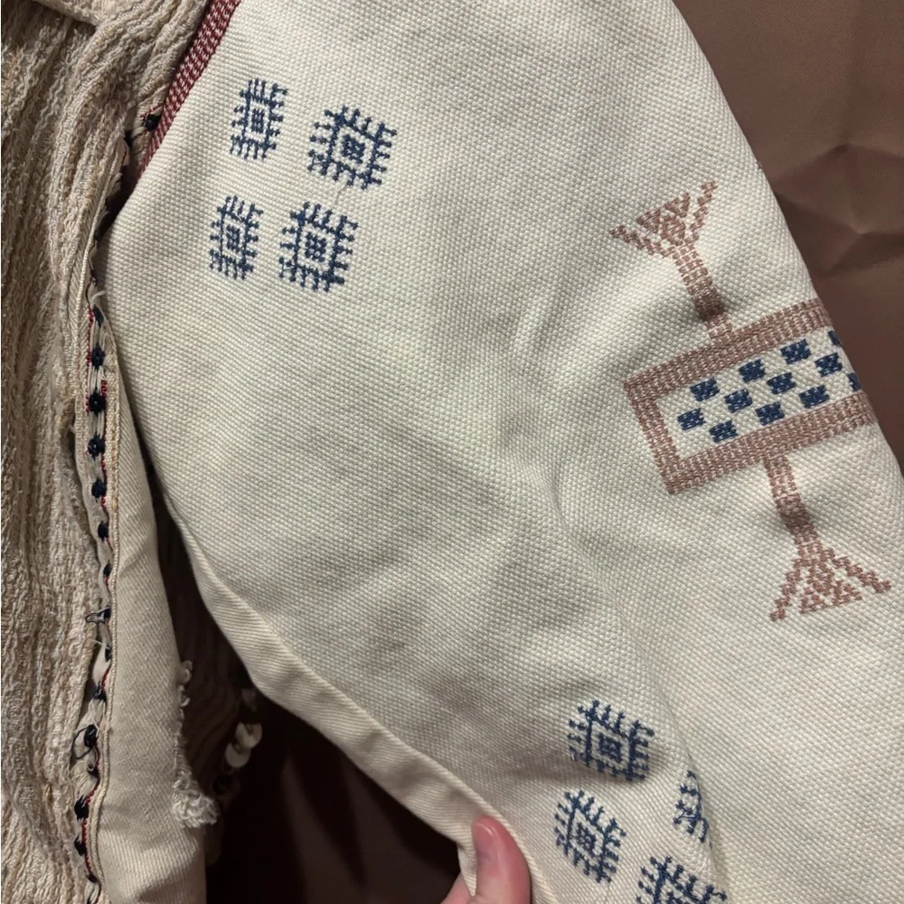 Free People Winter Cactus Embroidered Embellished Trucker Denim Jacket  Medium - Picture 4 of 13